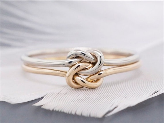 14k Gold Double Love Knot Solid Promise Ring