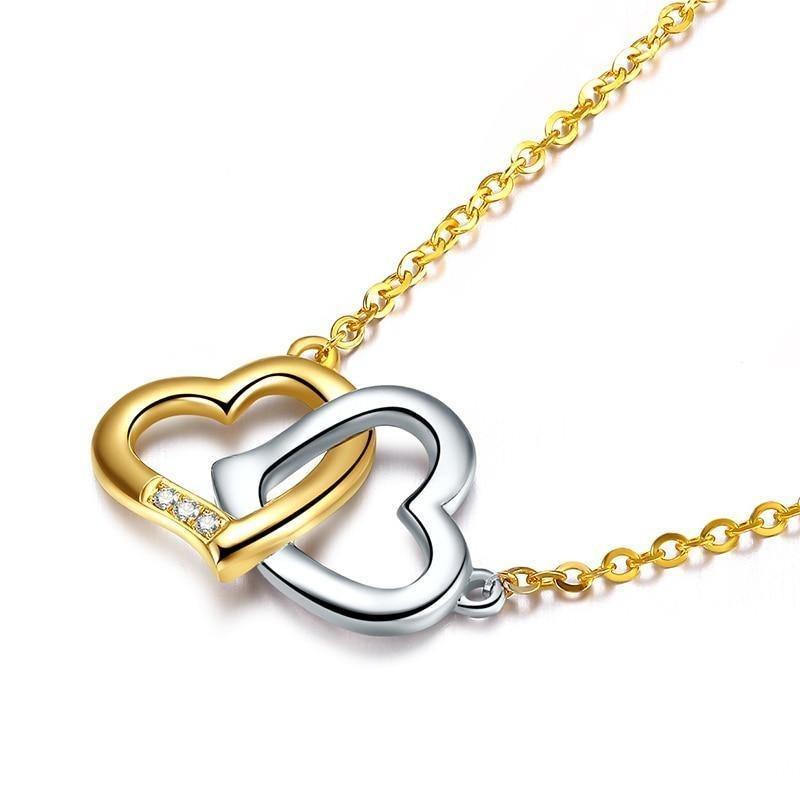 18K Gold Heart Pendant Diamond Necklace