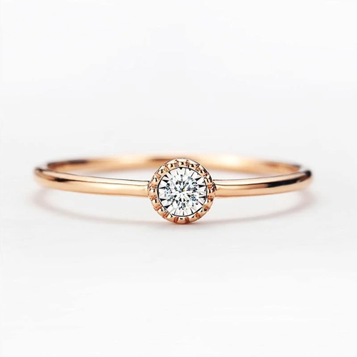 18k Gold Simple Diamond Ring