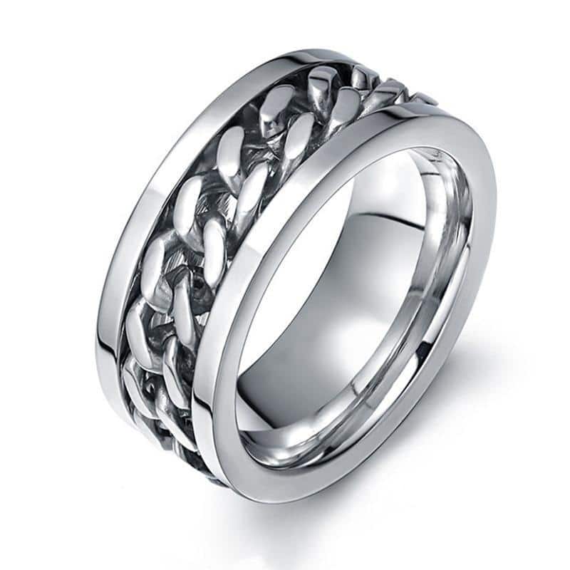 Titanium Steel Rotatable Chain Unisex Ring