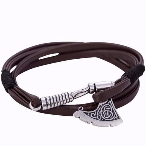 Battle Axe Wraparound Leather Bracelets