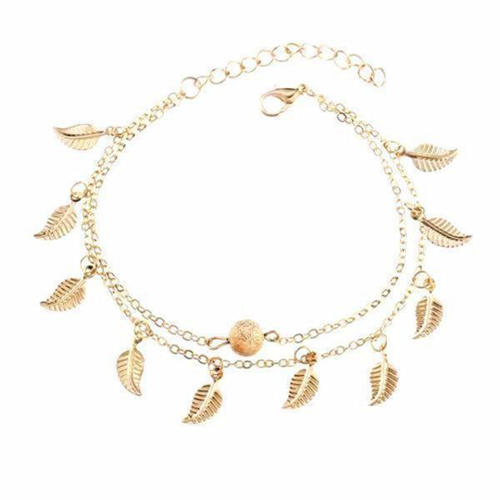 Bohemian Leaf Charms Anklet