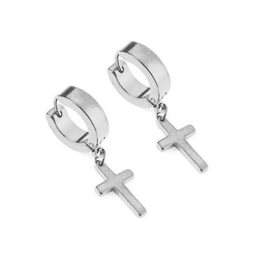 Cross Steel Earrings