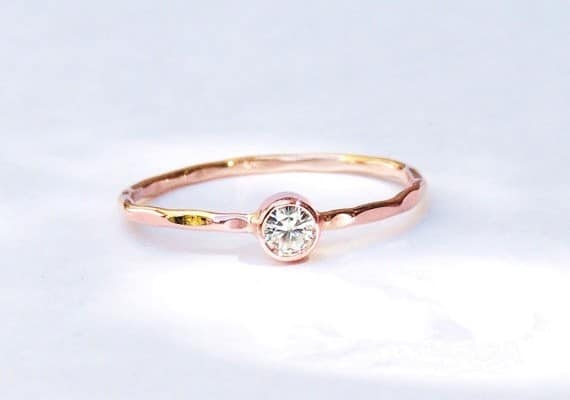 Dainty Delicate Rose Gold Engagement Ring