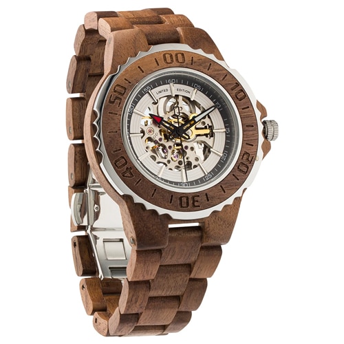 Men's Automatic Walnut Wooden Watch