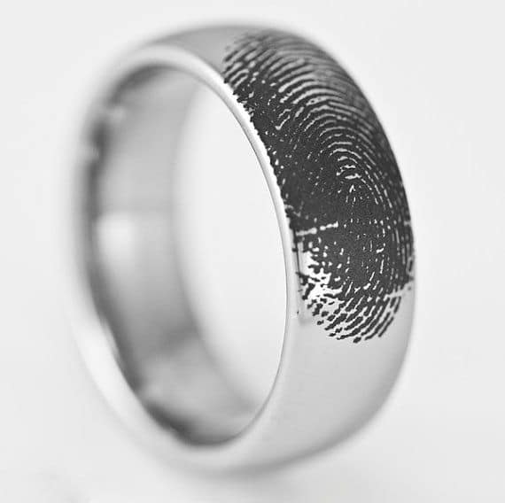 Mens Tungsten Engraved Promise Ring