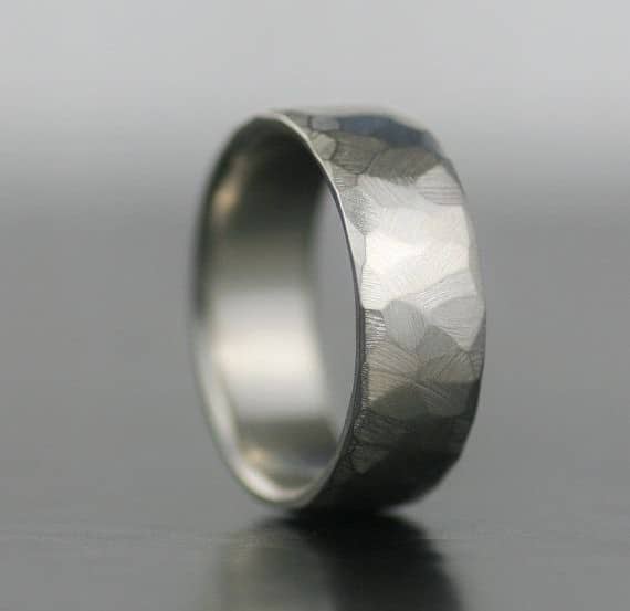 Men's Wedding Band with Palladium and Sterling Silver