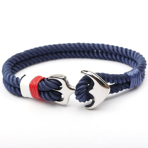 Nylon Rope Stainless Steel Anchor Bracelet [5 Variants]