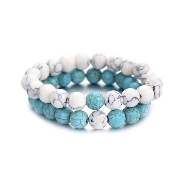 Summer Style Natural Stone Beads Couple Distance Bracelets