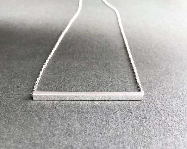 Bar Silver Necklace