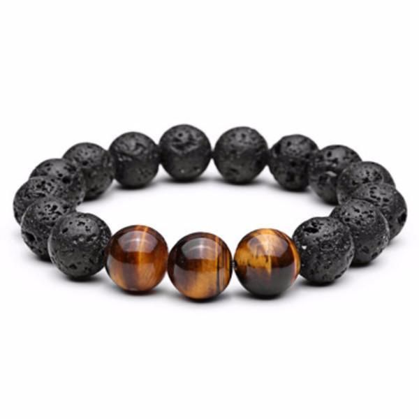 Tiger Eye Natural Lava Stone Beads Bracelets