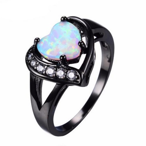 Black Opal Engagement Ring