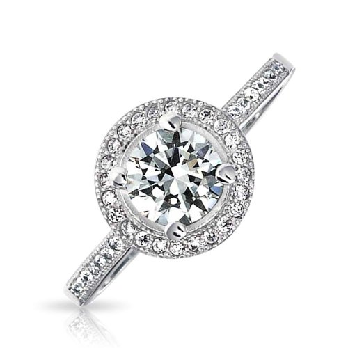 Bling Jewelry Round Solitaire Cheap Tiffany Engagement Rings