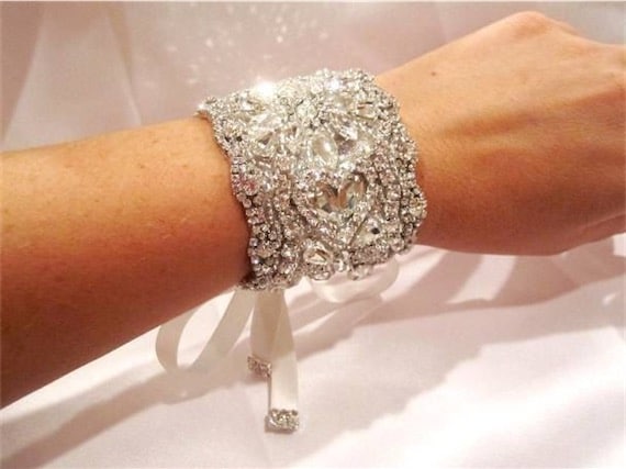Bridal Cuff Bracelet Antique Silver Jewellery