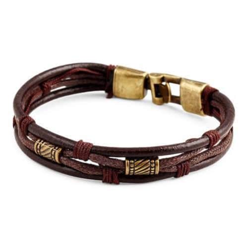 Brown Mens Leather Bracelets