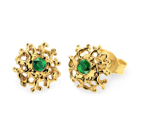 Emerald Earrings With Gold
