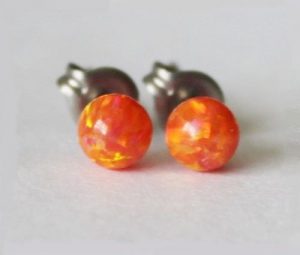 Fire Opal Earings