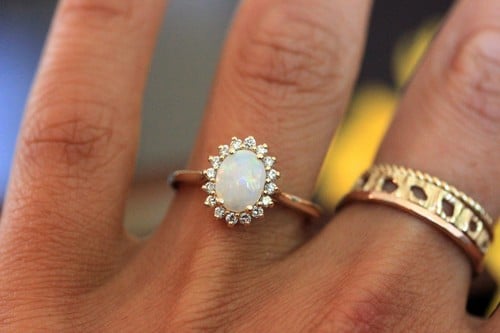 Genuine Opal Engagement Rings