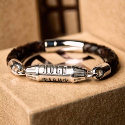Mens Leather And Silver Bracelets