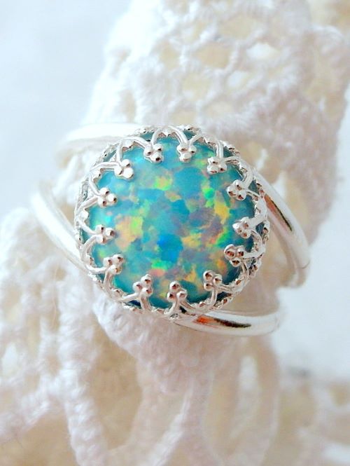 Mint Opal Engagement Rings