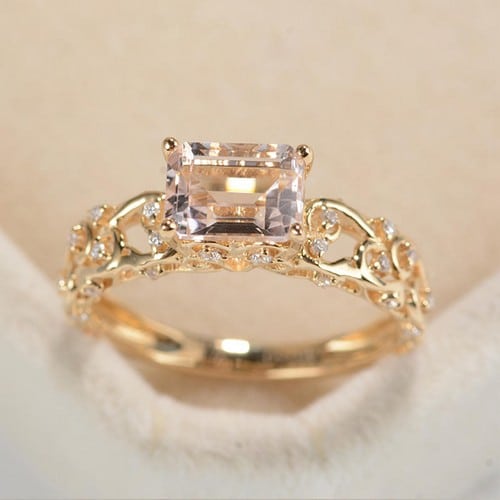 Morganite Pear Engagement Ring