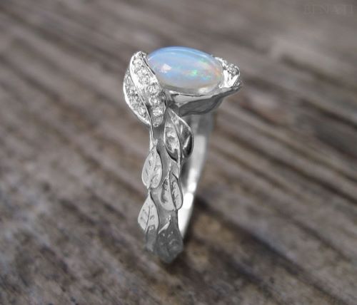 Opal And Diamond Engagement Rings
