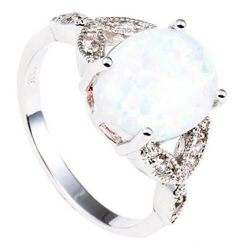 Opal And Emerald Engagement Ring
