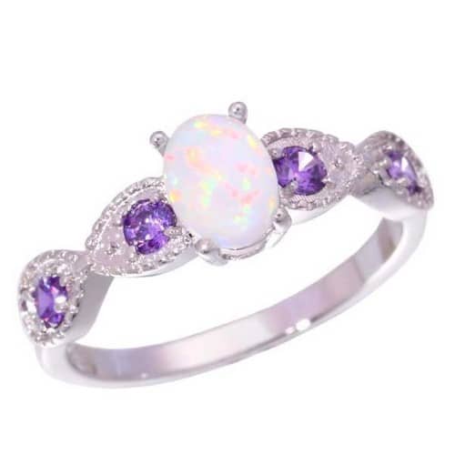 Opal Ring With Diamonds