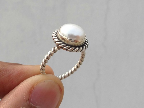 Pearl Ring And Earring Set