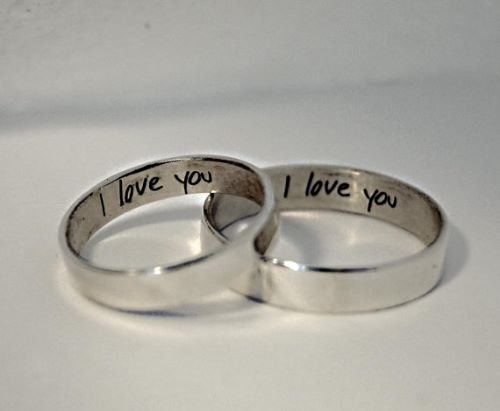 Personalized Couple Rings Sterling Silver
