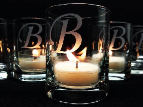 Personalized Monogram Candle Holders Wedding Favors for Guests