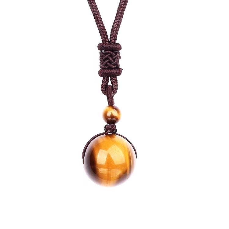 Natural Stone Ball Pendant Necklace
