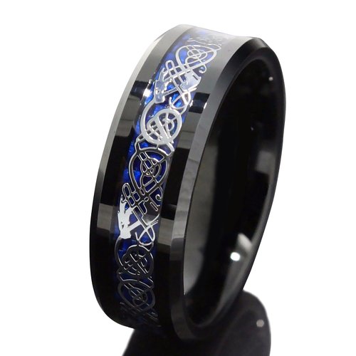 Queenwish 8Mm Black Tungsten Carbide Ring