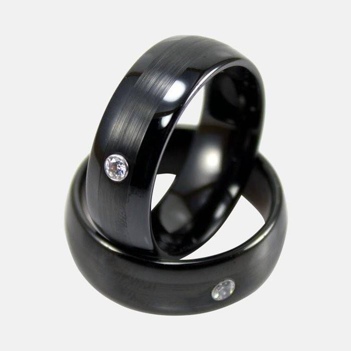 Black Brushed Tungsten Ring