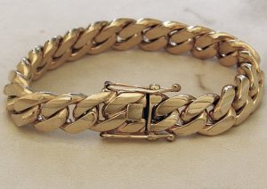 Hammered Sterling Silver Shackle Bracelet with 14K Yellow Gold Wraps | The  Gilded Oyster