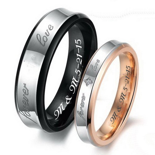 Rose Gold Promise Rings Band