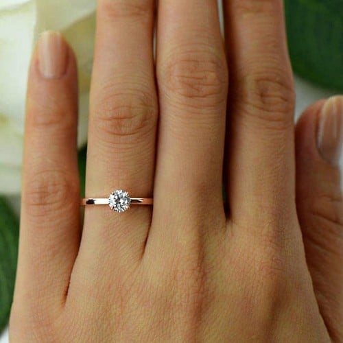Solid 925 Sterling Silver Halo Engagement Ring