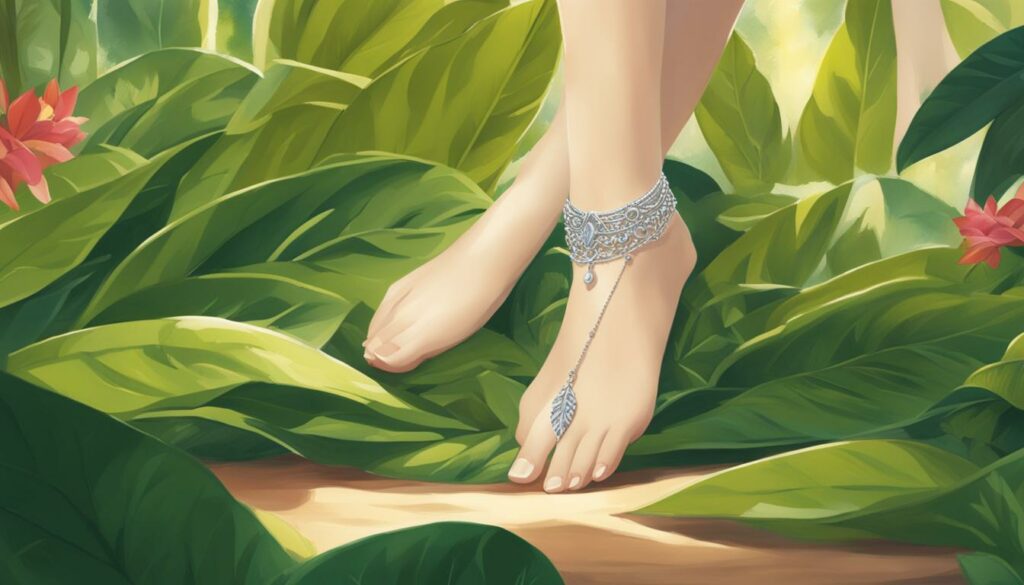 symbolism of anklet on right leg