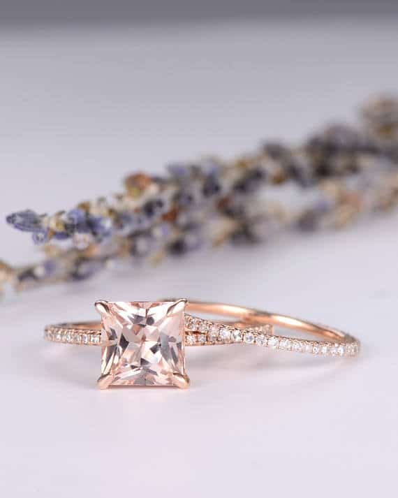 Twisted Princess Cut Diamond Engagement Ring