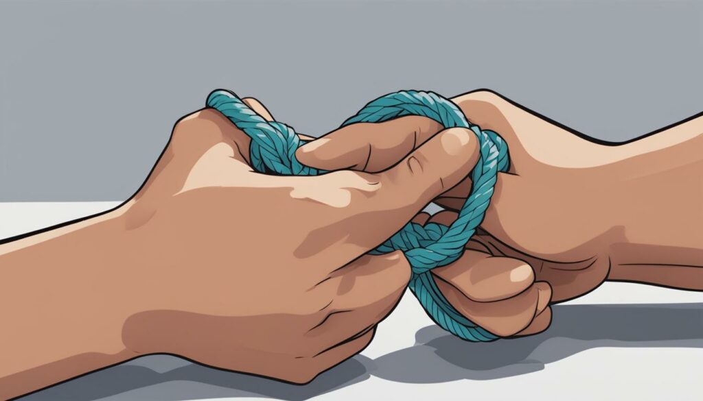 tying knot on elastic cord bracelet